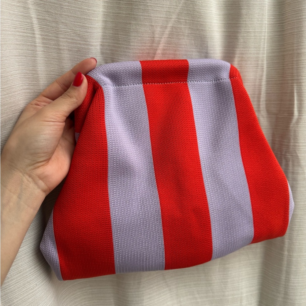 Red and Purple Striped Clutch